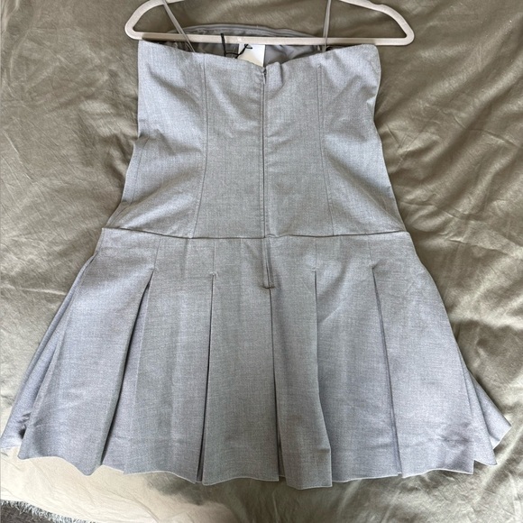 Christian Lacroix Grey 6 Pleated Mini Corset Dress Runway School Prep Academia - Picture 3 of 4